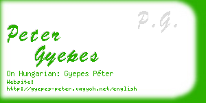peter gyepes business card