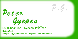 peter gyepes business card